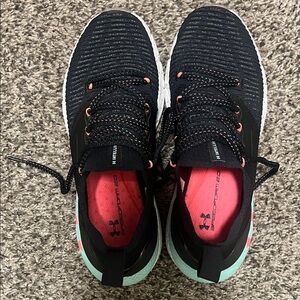 Under Armour Women's Black and Mint Sneakers